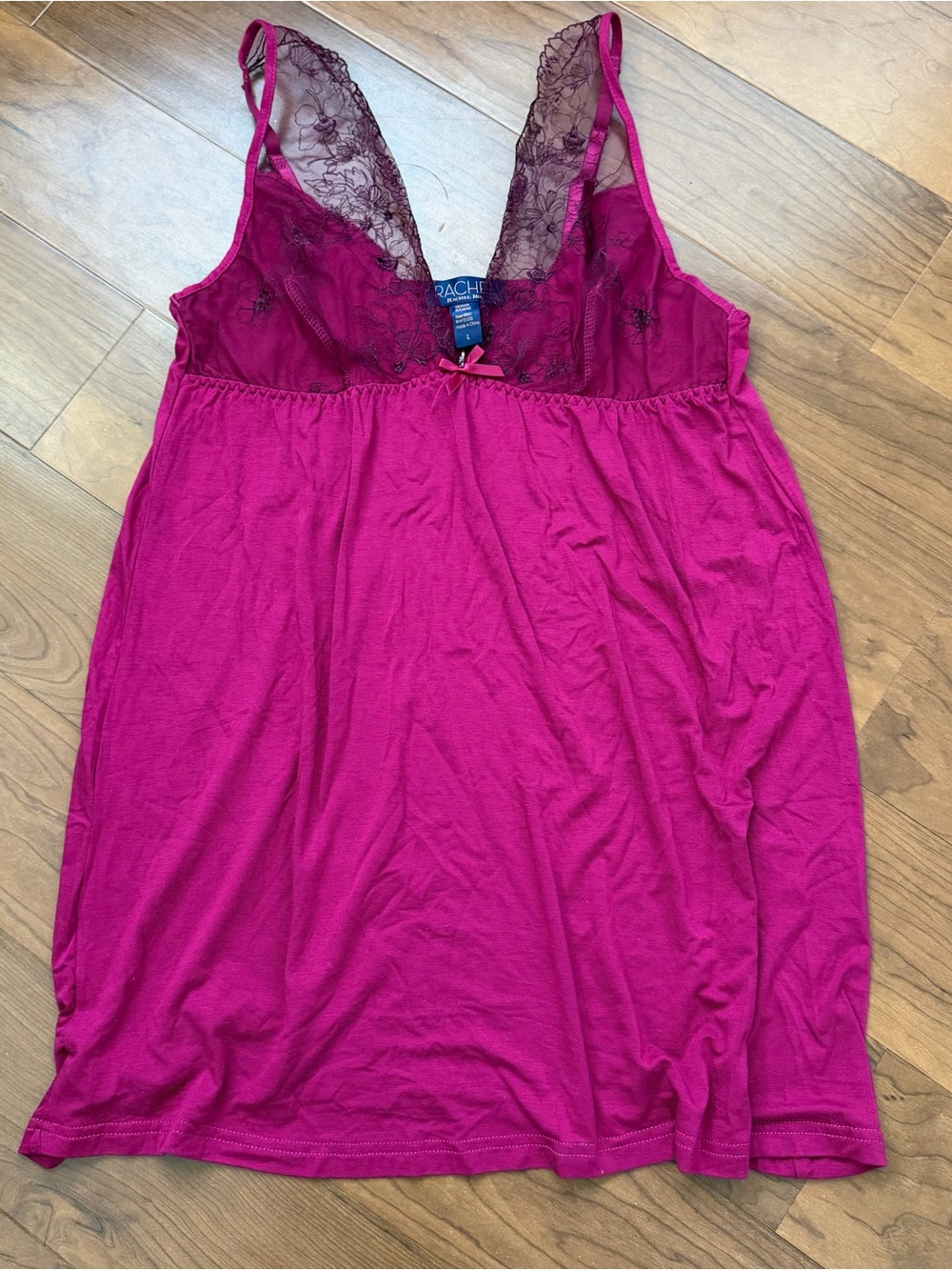 Sexy Lace Nightie Pink Purple Lingerie Slip On Baby Doll Dress Mesh Glitter‎ L